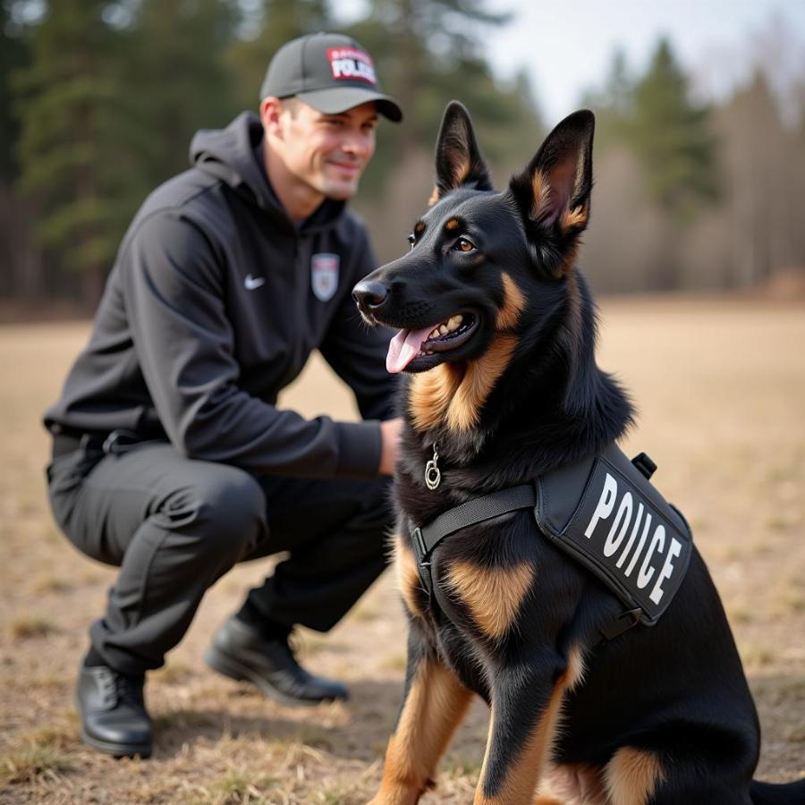 Black and Tan German Shepherd Dog in Training