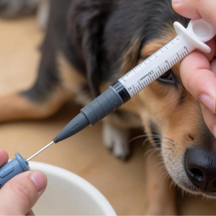 Giving Activated Charcoal to a Dog