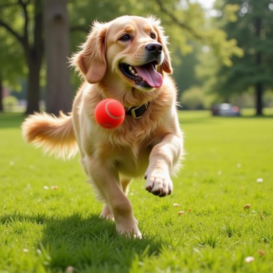 Golden Retriever Playing Fetch GIF