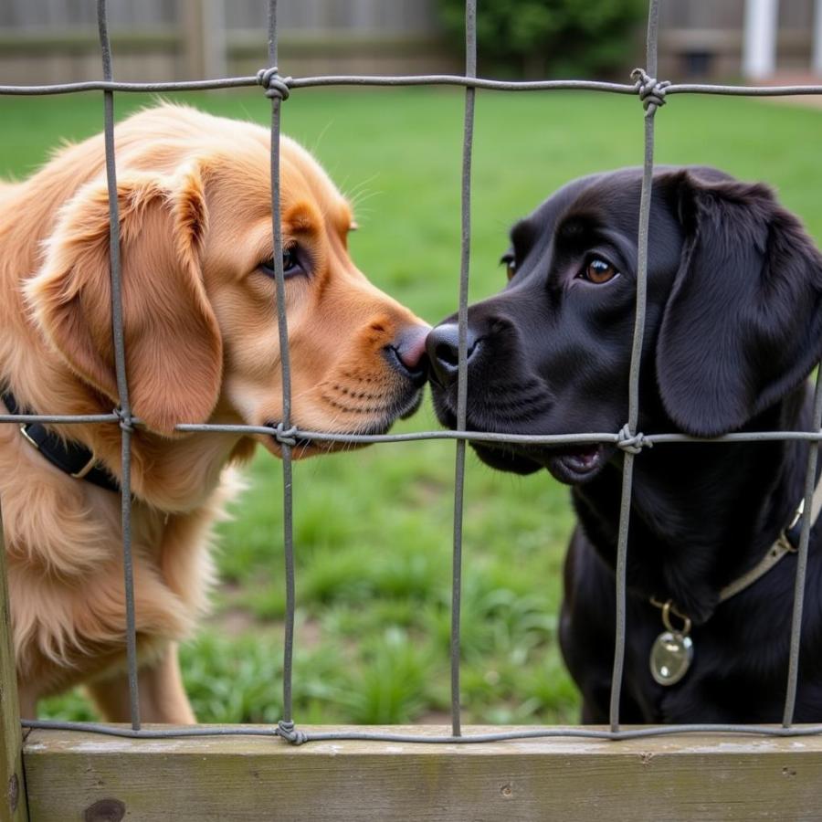 Dogs meeting for the first time