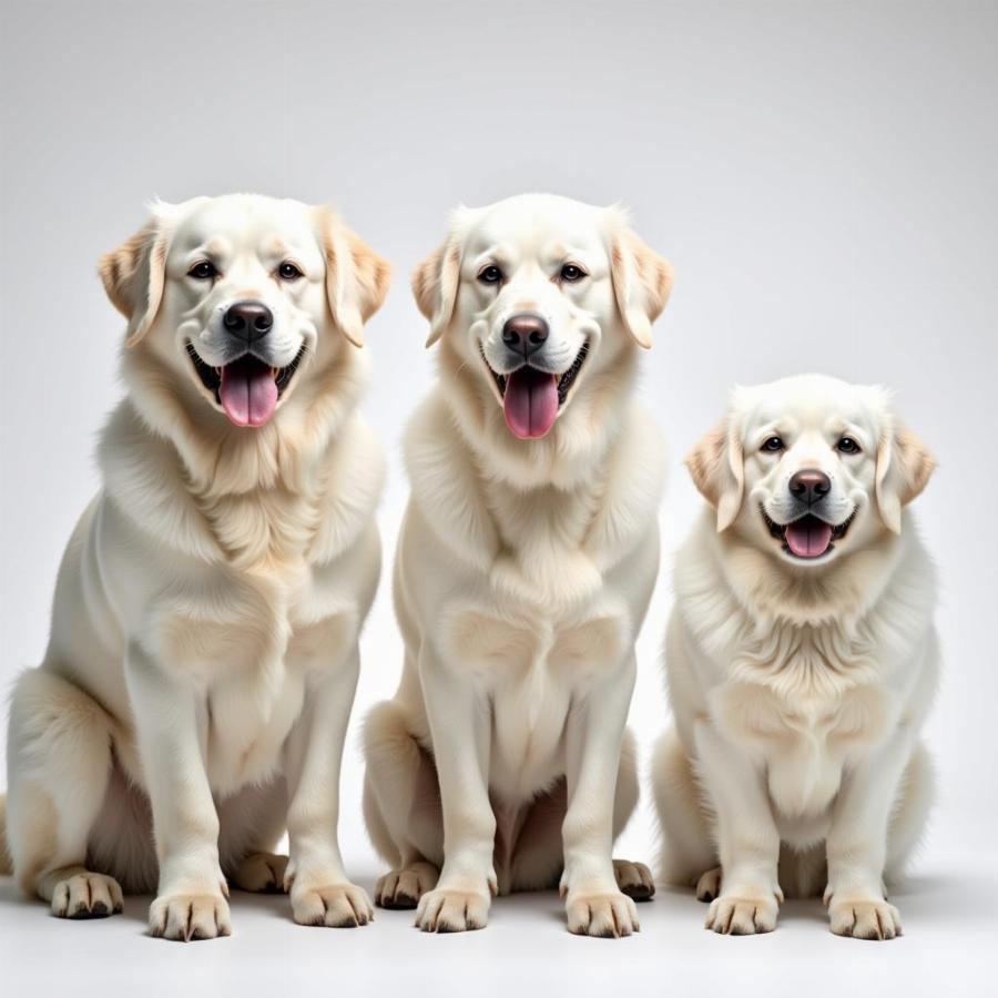 Three Huge White Fluffy Dog Breeds: Great Pyrenees, Samoyed, and Kuvasz