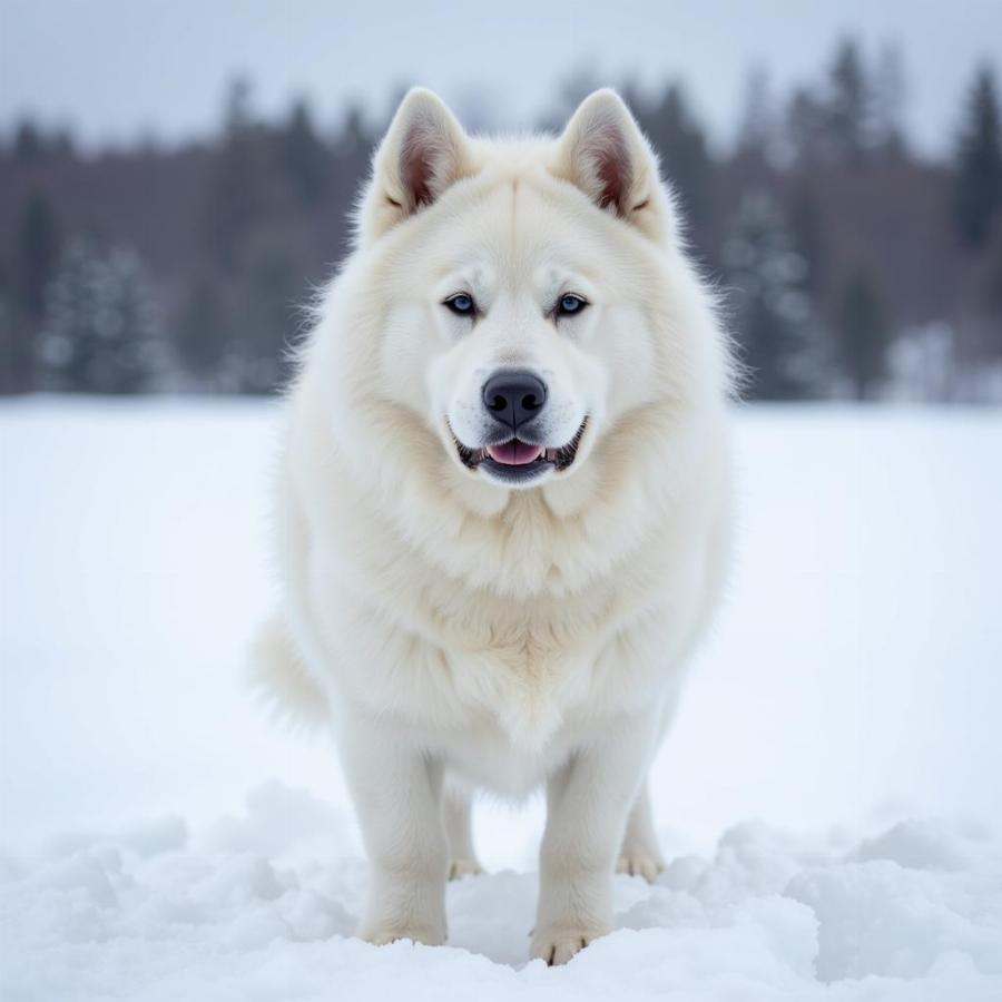 Greenland Dog in the Snow