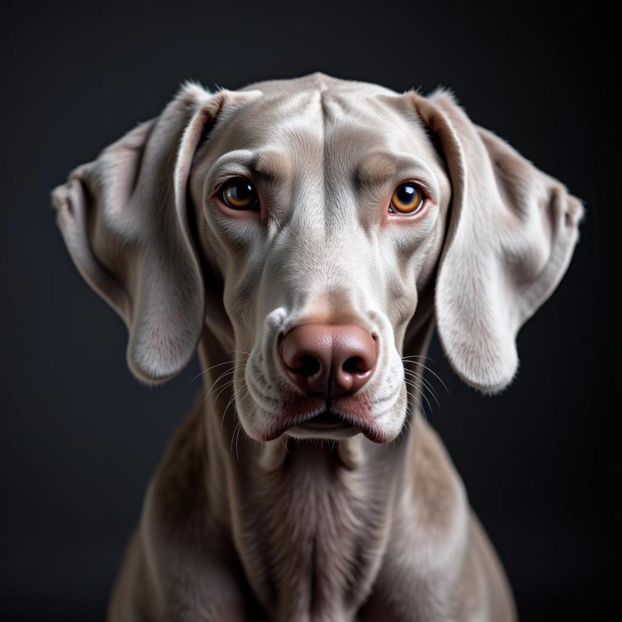 Grey Vizsla Dog Portrait