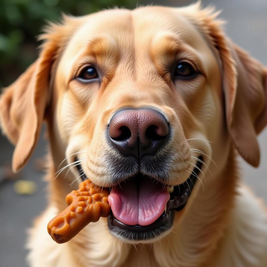 Happy Dog Eating Charlee Bear Treat