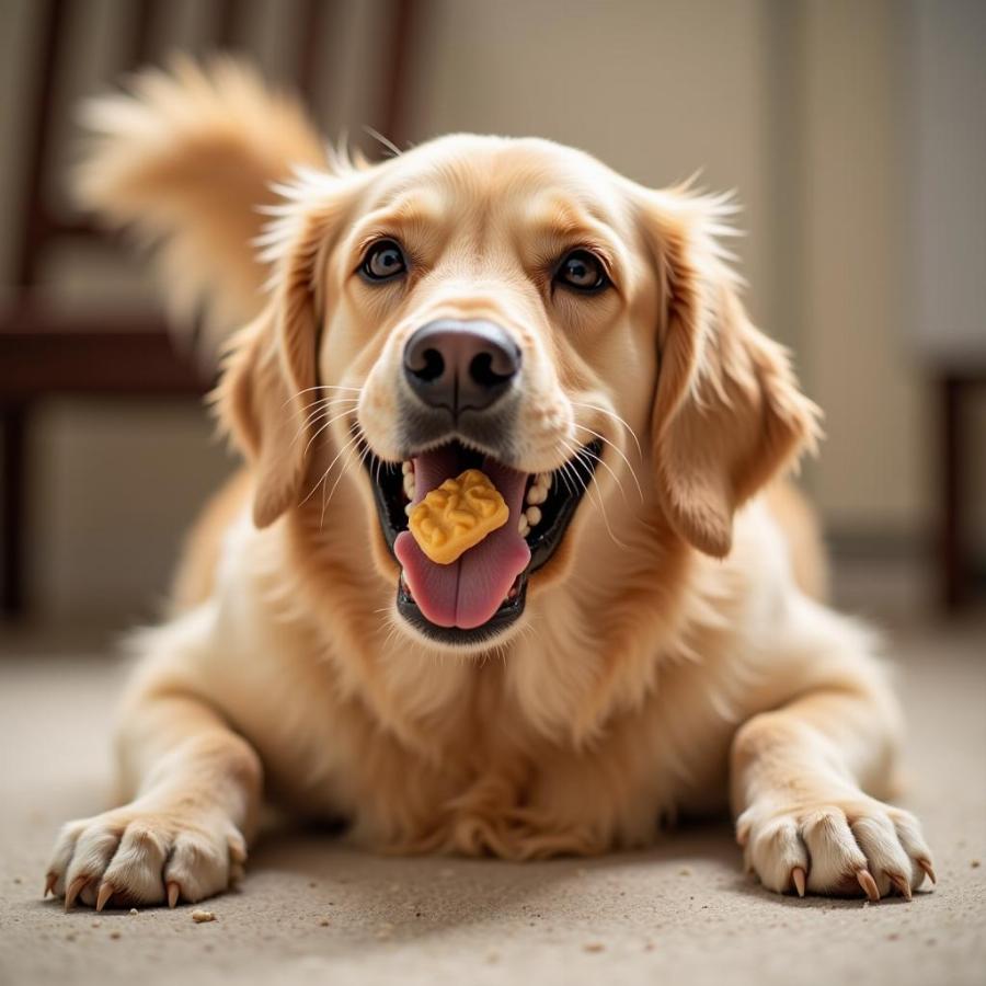 Happy Dog Enjoying a Treat