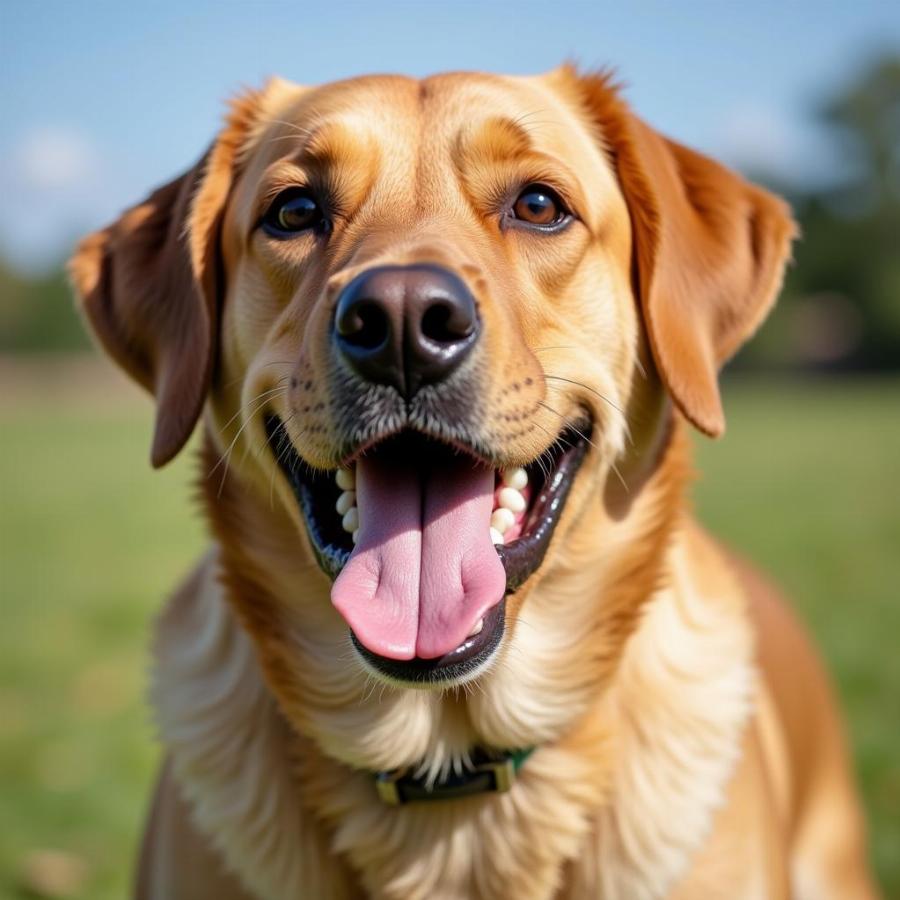 Happy Dog Playing Fetch