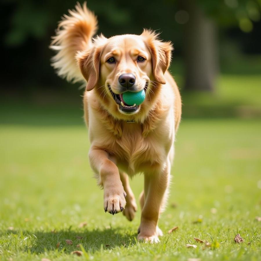 Happy Dog Playing Fetch - Showing Signs of Joy