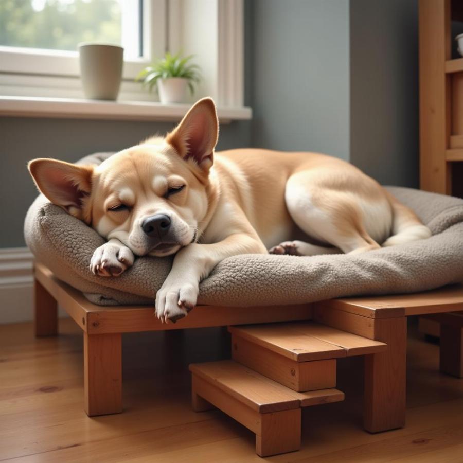 Elevated Dog Bed: A Happy Dog