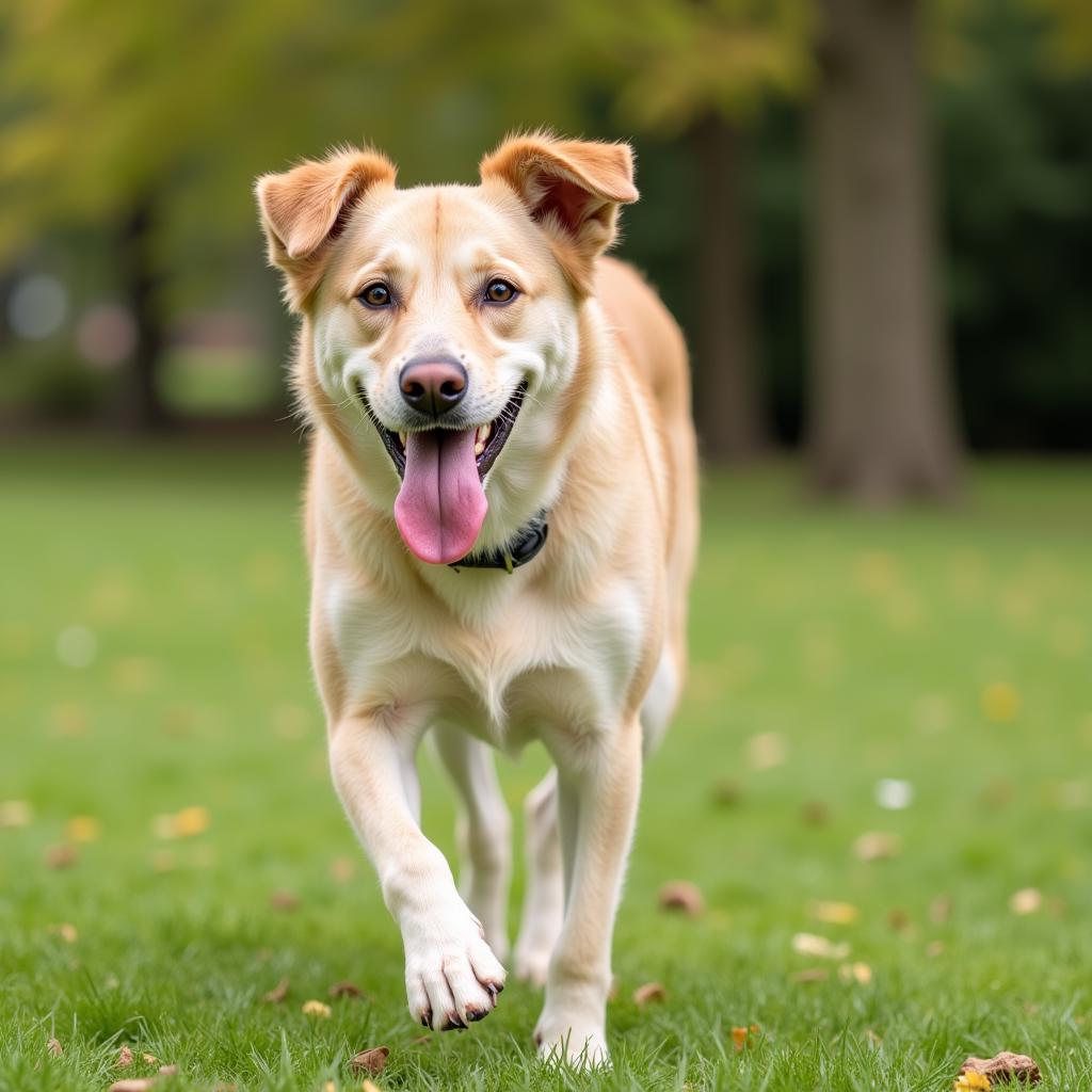 Happy dog with healthy paws