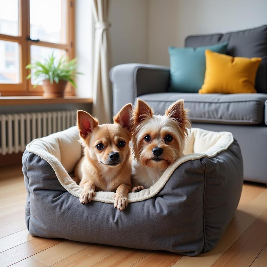 Happy Dogs in Bunk Bed