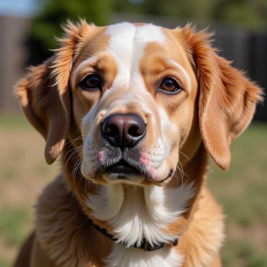 Happy Senior Dog with Shiny Coat