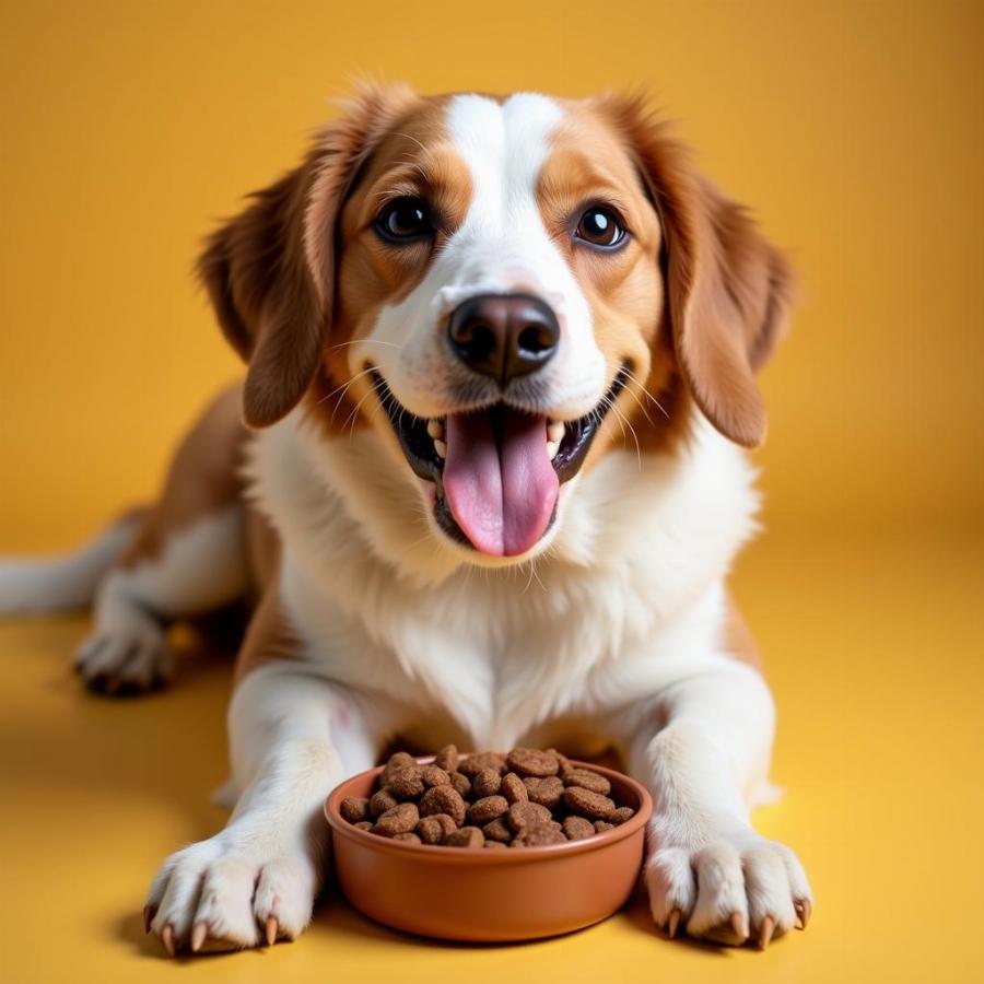 Healthy Dog Enjoying a Meal