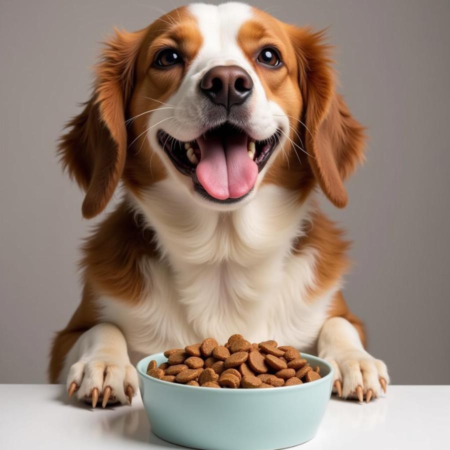 Healthy Dog Eating Canine Caviar