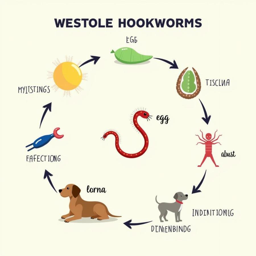 Hookworm life cycle diagram