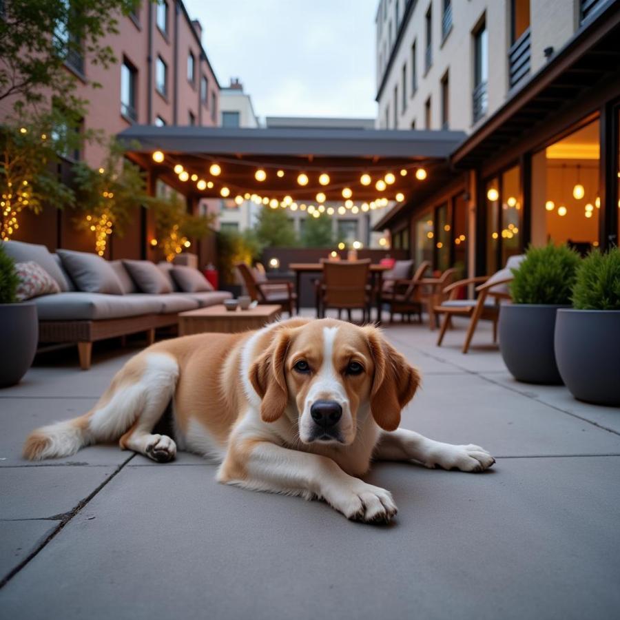 Dog-friendly patio at Hotel Renovo