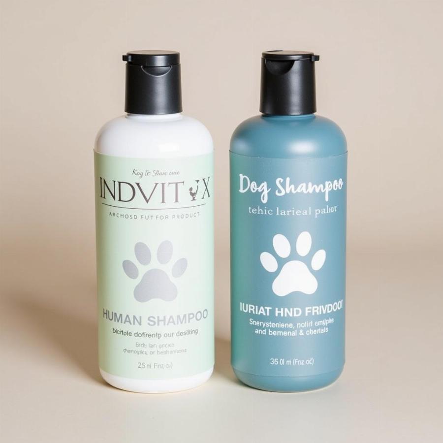 Shampoo bottles for humans and dogs