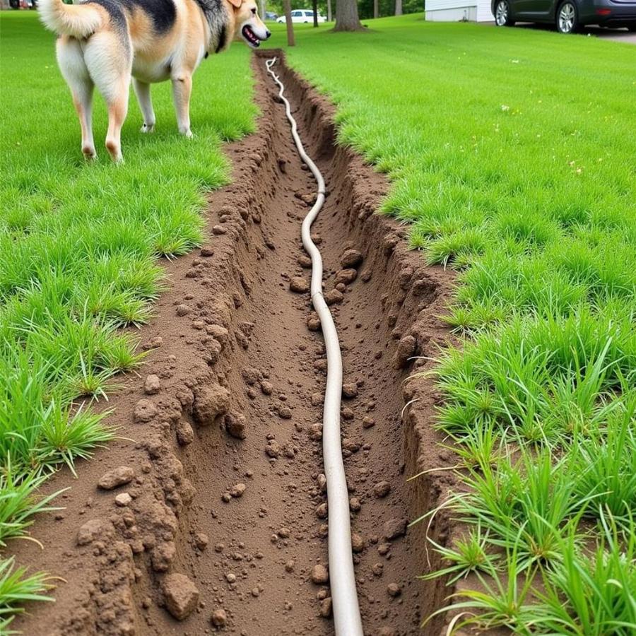 Dog fence installation