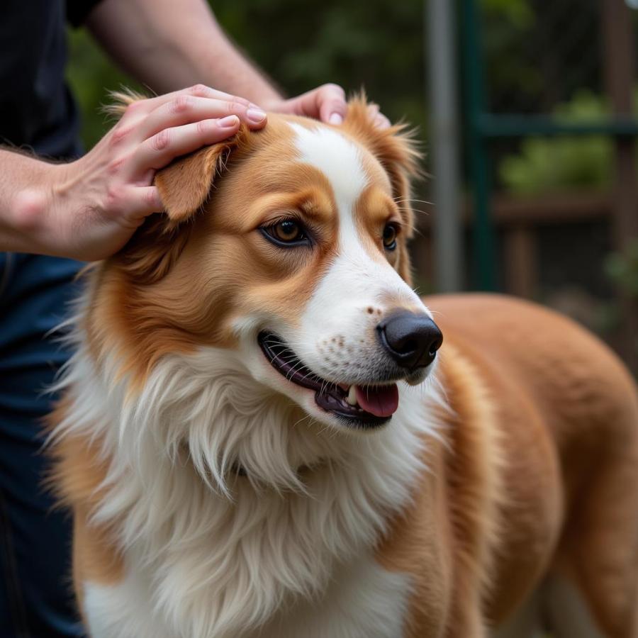 Grooming an Indian Dog