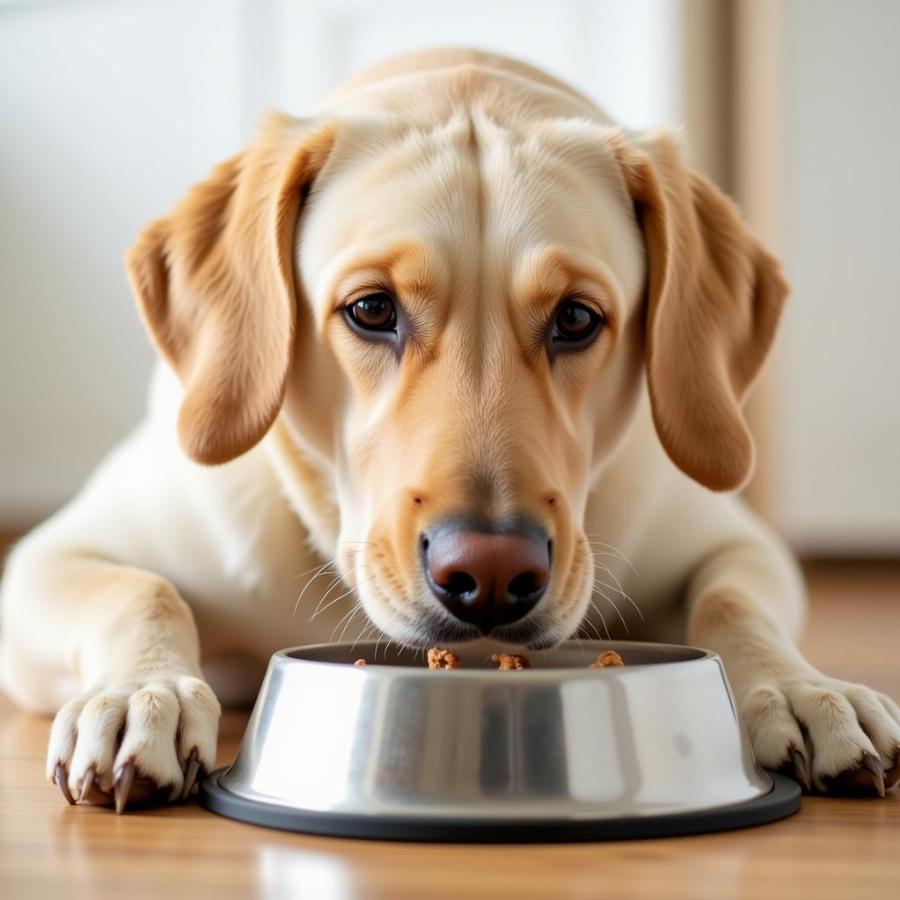 Labrador Retriever Enjoying a Healthy Meal