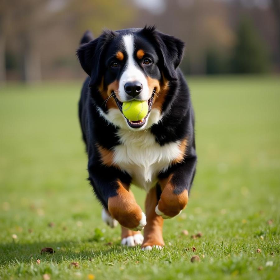 Large Dog Playing Fetch