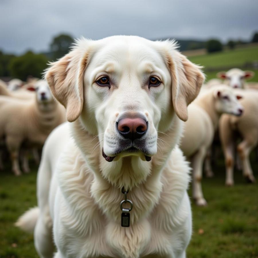 Maremma Sheepdog Guarding Sheep