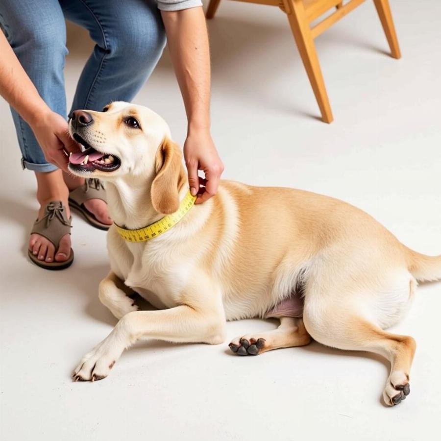 Measuring a Dog for a Bed