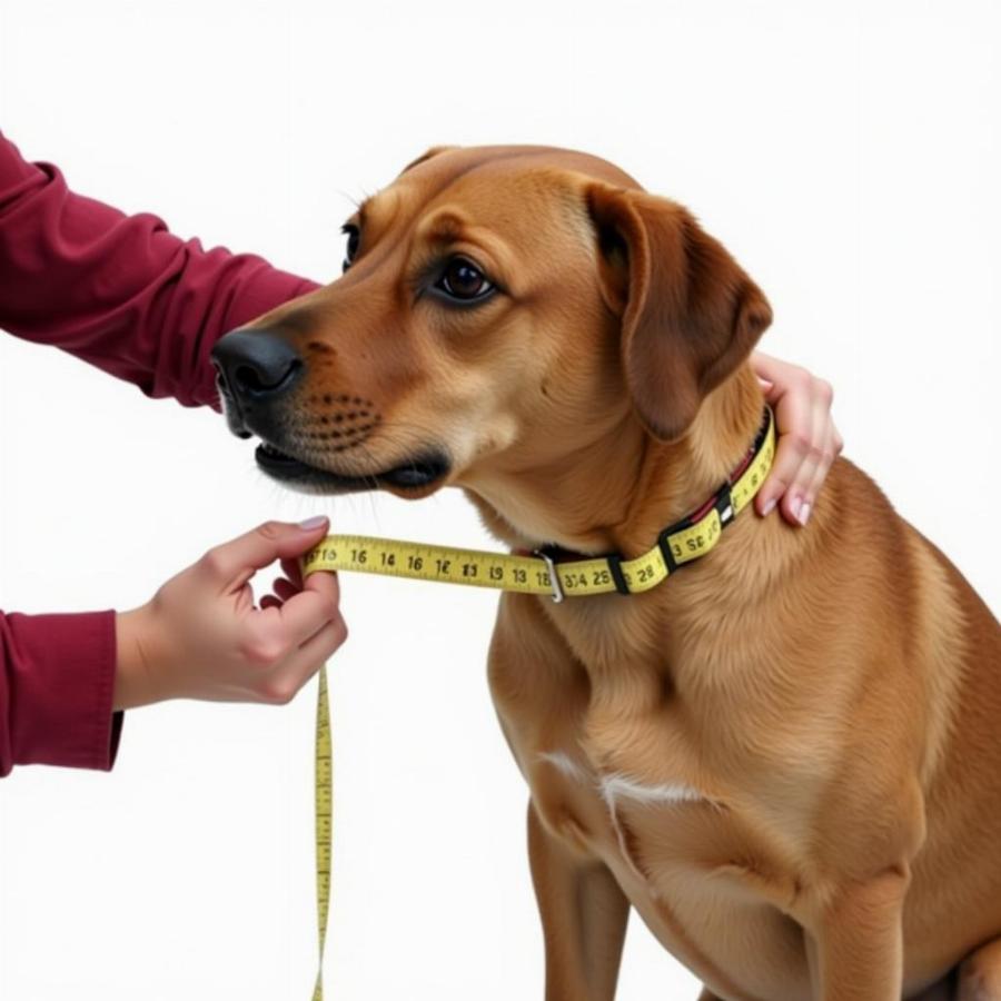 Measuring a dog's neck for correct collar size