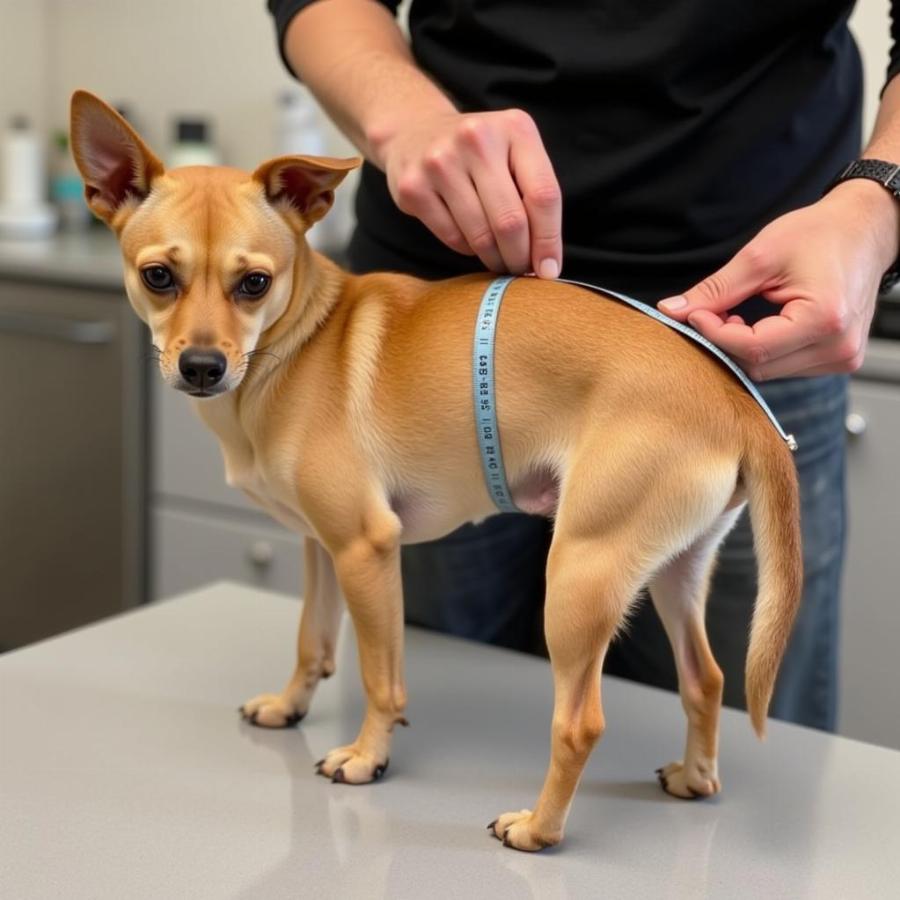 Measuring a Dog for a Hoodie