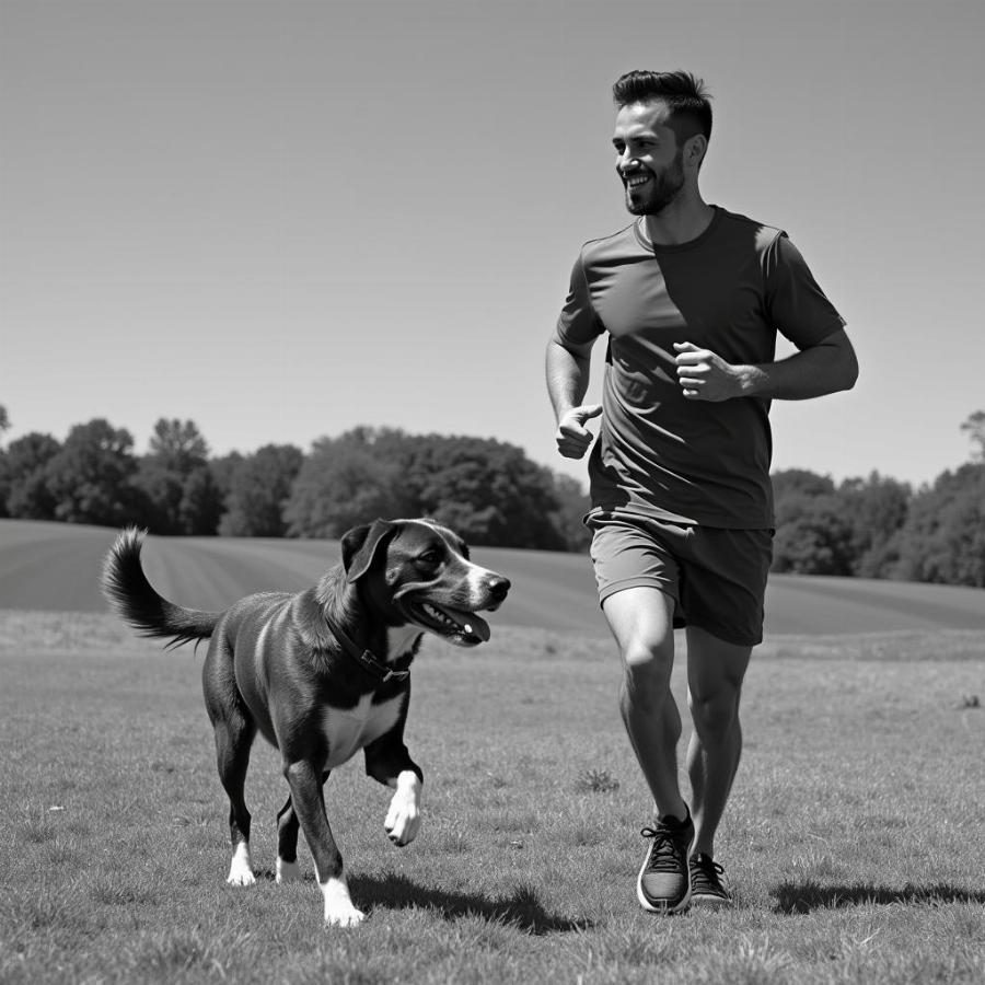 Mitchell Pearce Training with Dog