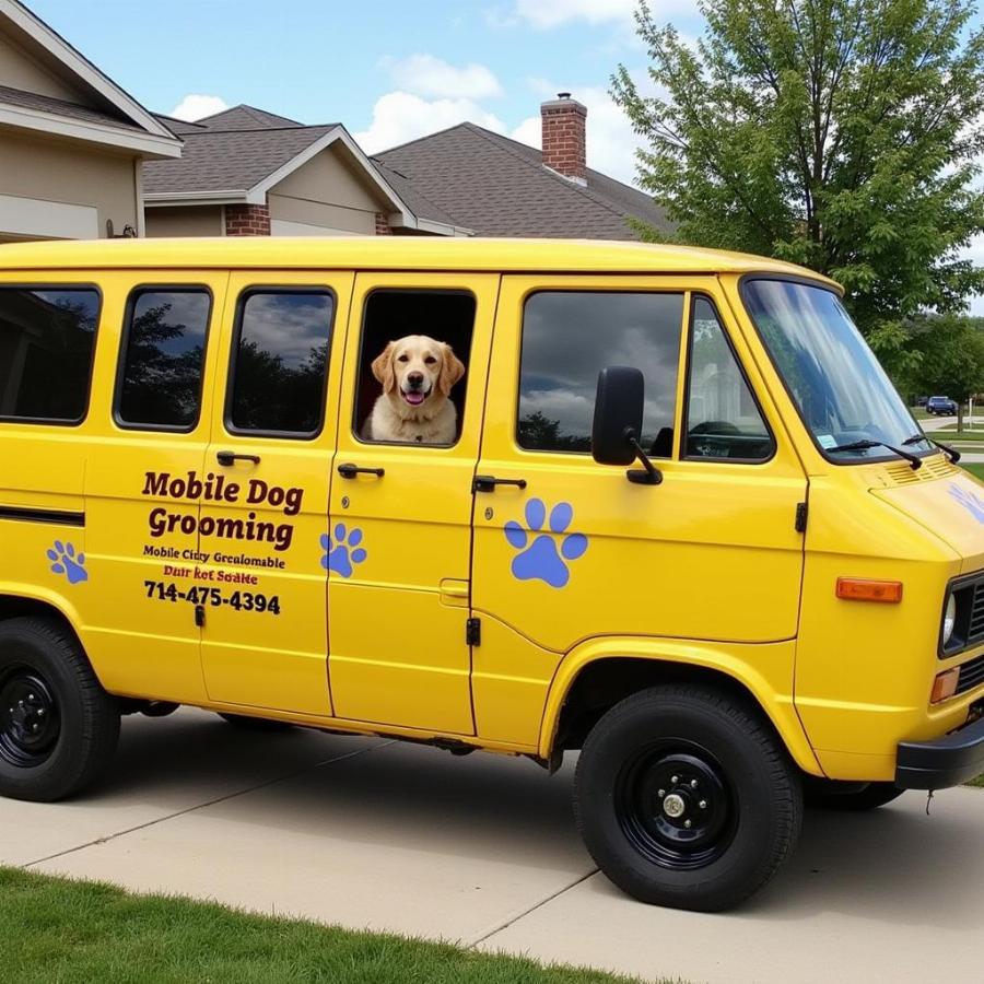 Mobile dog grooming van in Kansas City