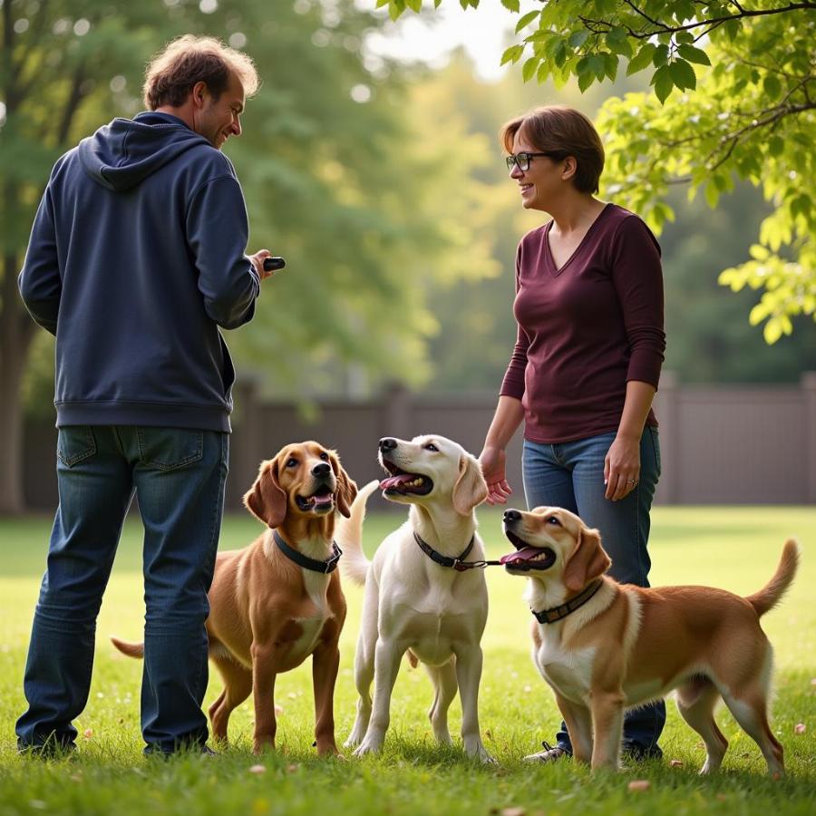 Dog Owners Socializing at Newport Hills Dog Park