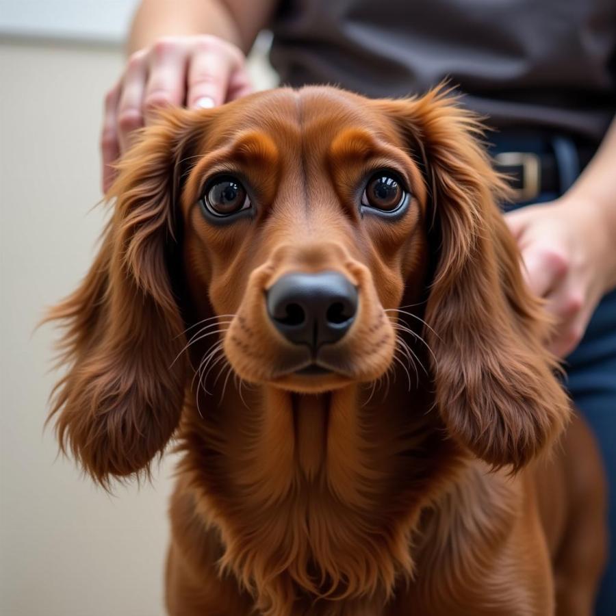 Papillon Dachshund Mix Getting Groomed