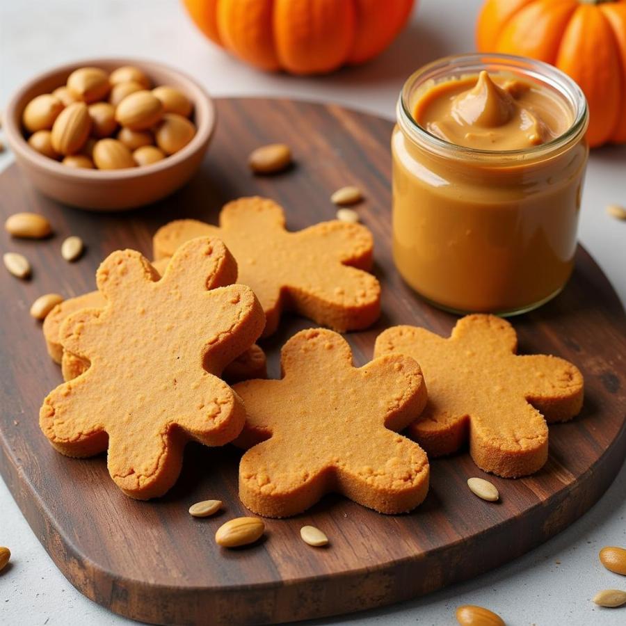 Peanut butter pumpkin dog treats