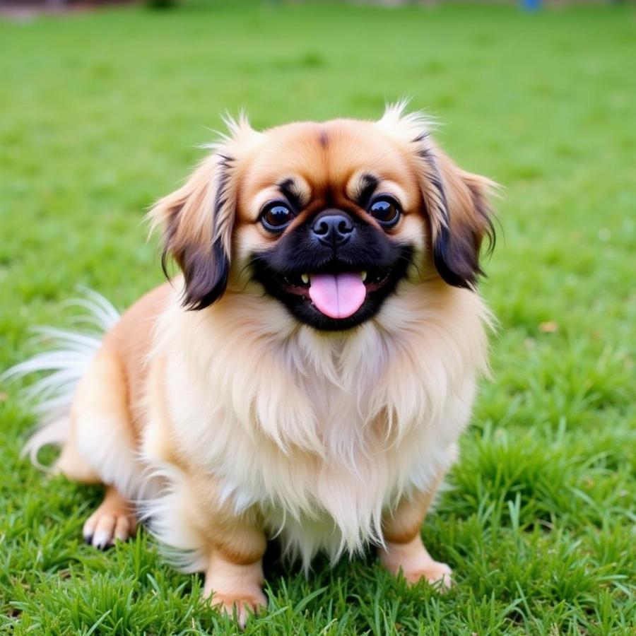 Pekingese enjoying the outdoors