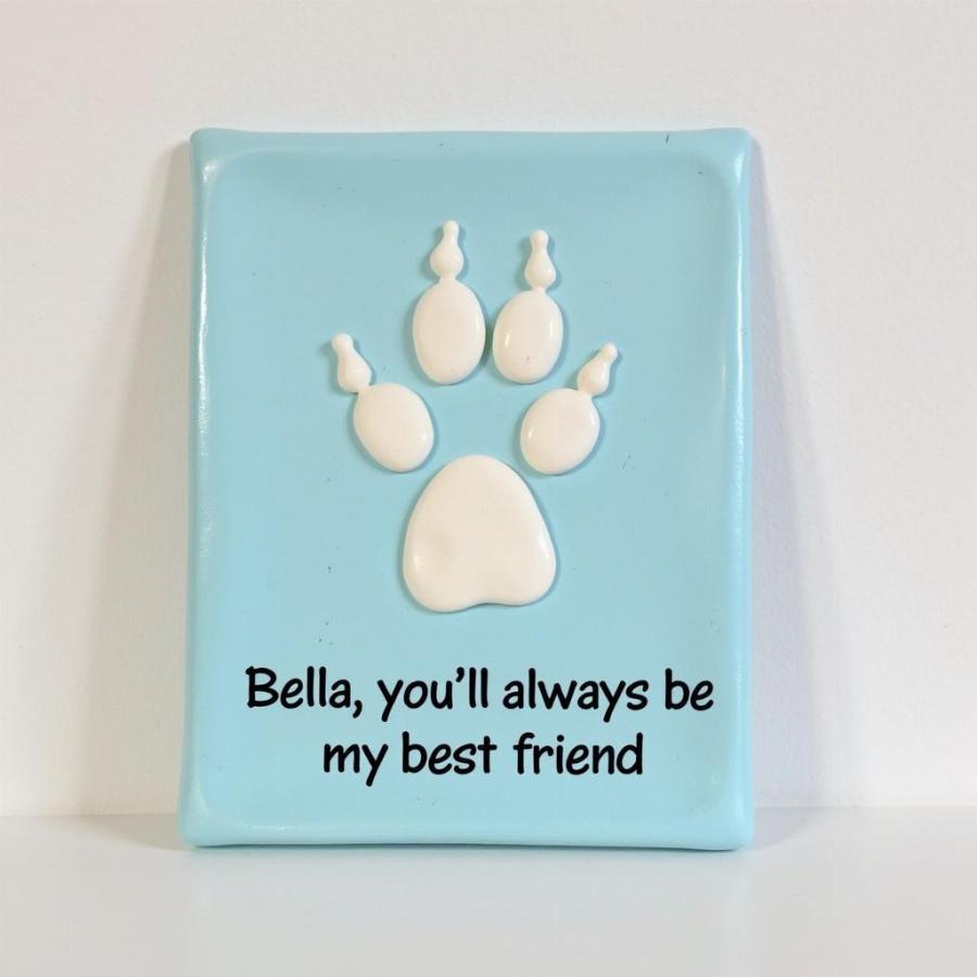 Personalized Dog Memorial Plaque with Paw Print