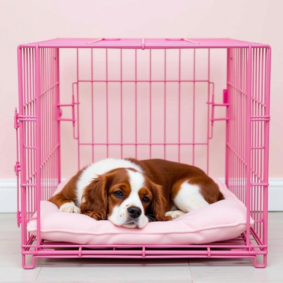 Pink Wire Dog Crate