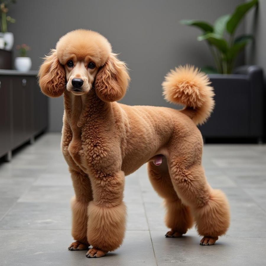 Poodle with elaborate grooming