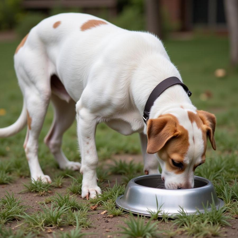 Pregnant Dog Drinking Water