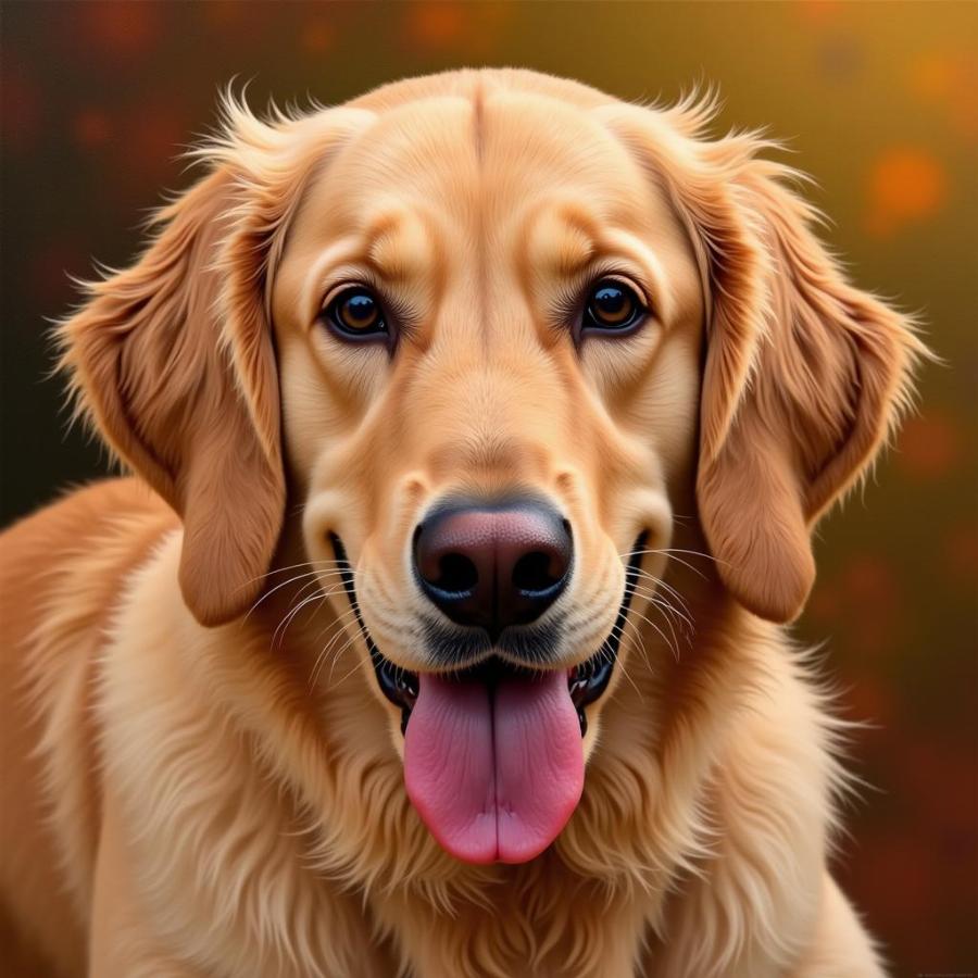 Realistic Dog Portrait Oil Painting