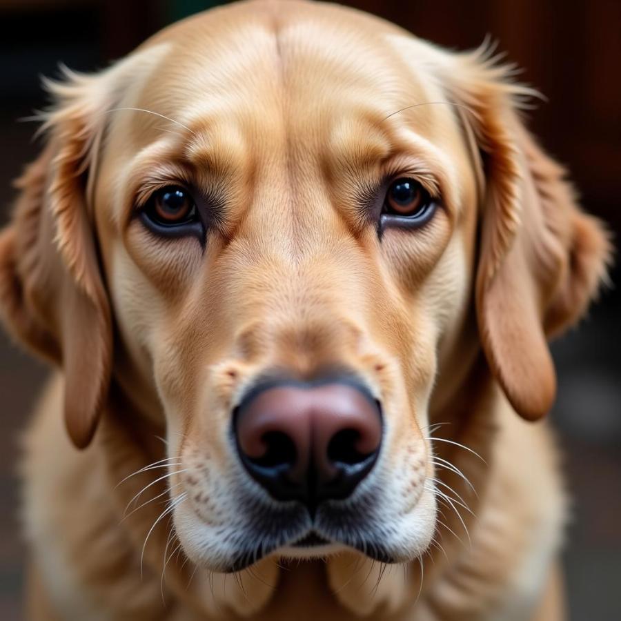 Dog with red eyes due to allergies