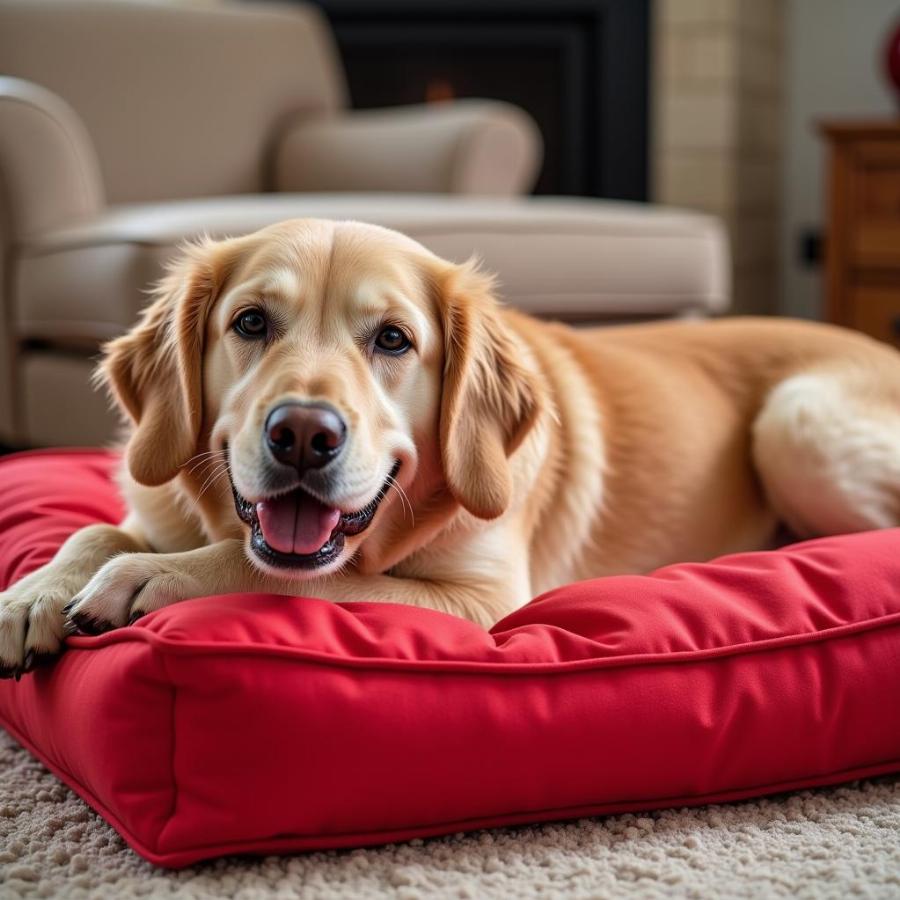 Red Orthopedic Dog Bed for Senior Dogs