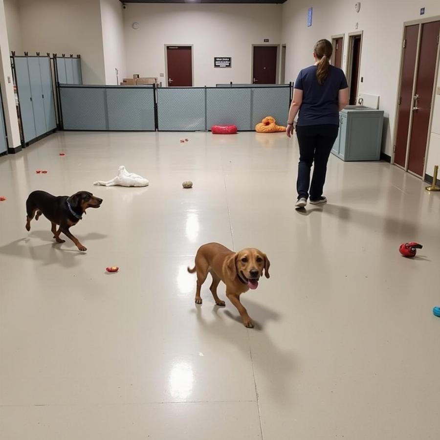 Dogs playing at a Richmond dog daycare