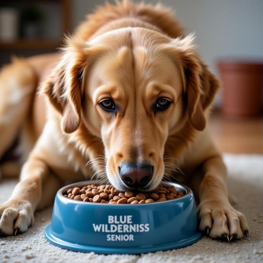 Senior Dog Enjoying Blue Wilderness