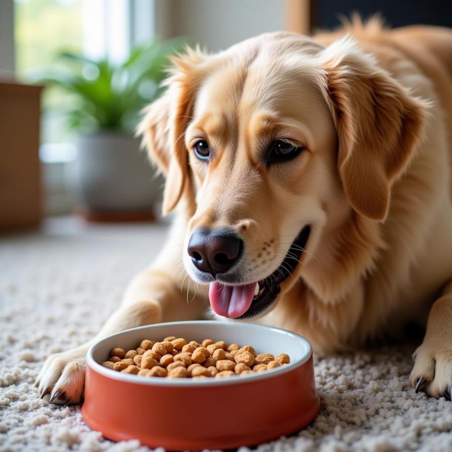 Senior Dog Enjoying Soft Kibble