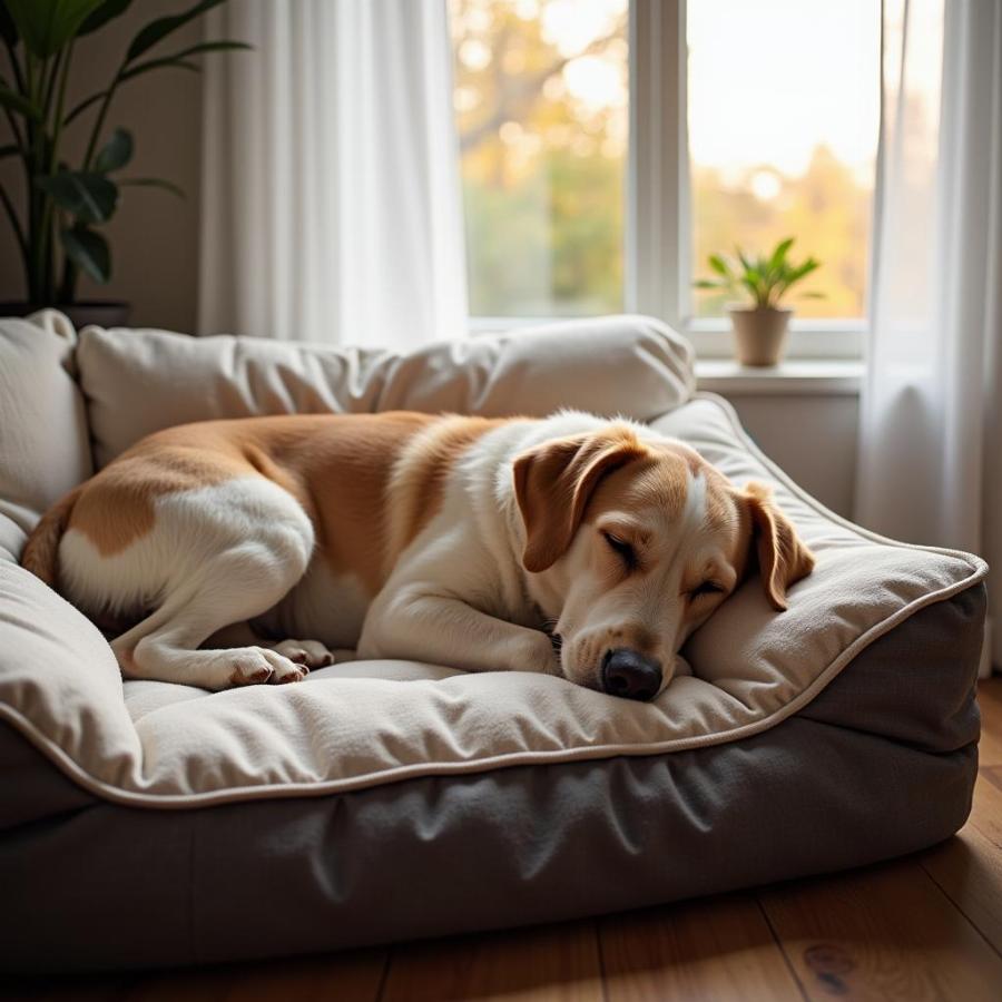 Senior Dog Sleeping Peacefully