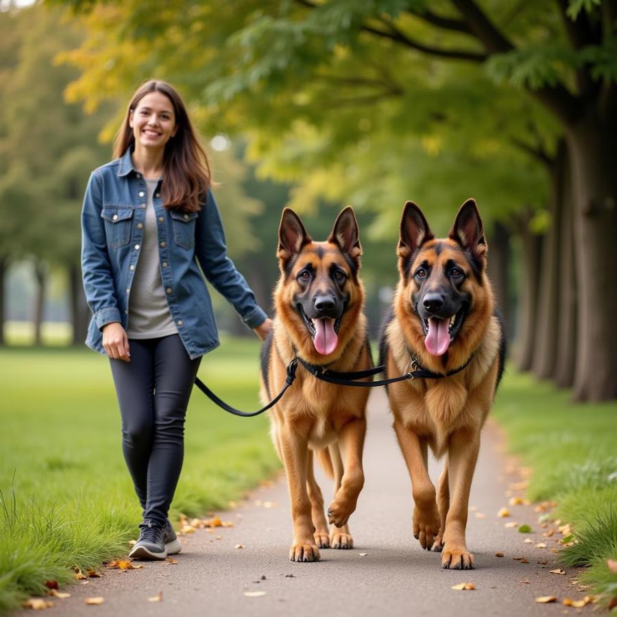 Senior Dog Walking in Park