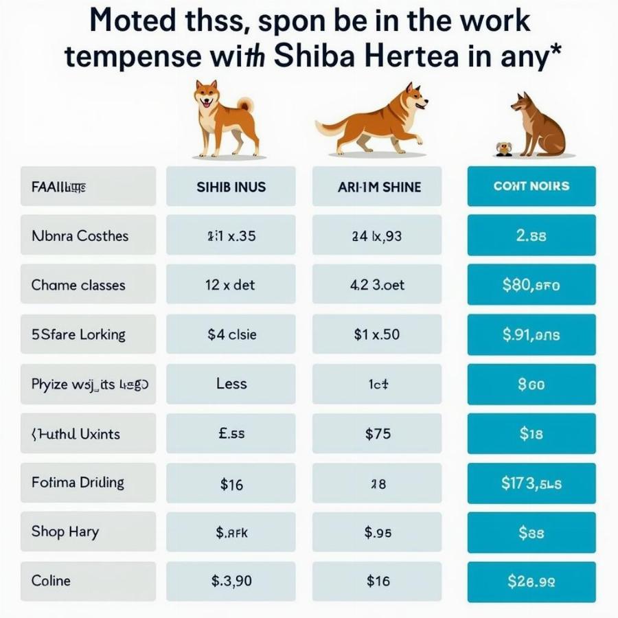 Shiba Inu Training Cost Comparison