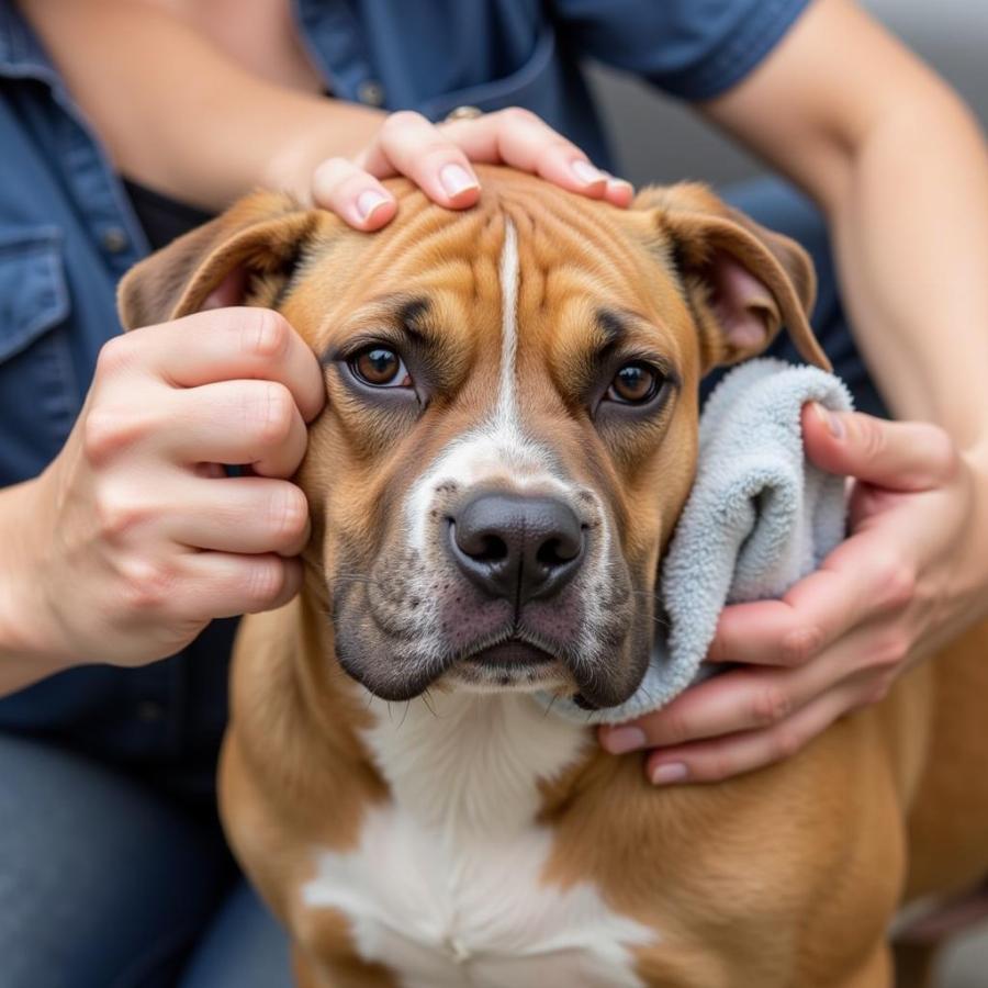 Grooming a Shorty Bull Dog