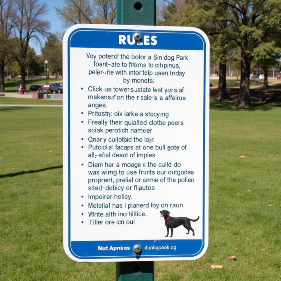 Simi Dog Park Rules Sign