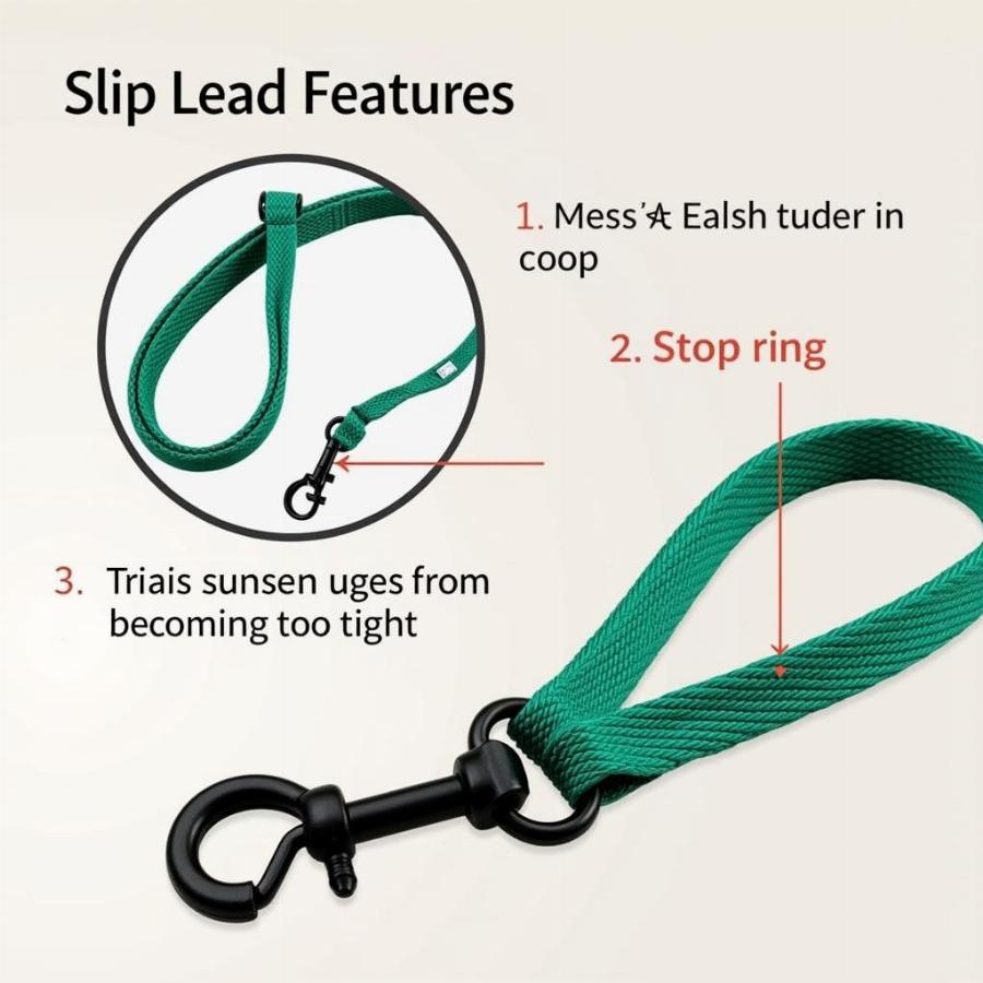 Close-up of a red slip lead dog leash